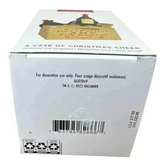 Hallmark 2023 A Case Of Christmas Cheer Wine Booze Keepsake Xmas Ornament NIB - Picture 3 of 8